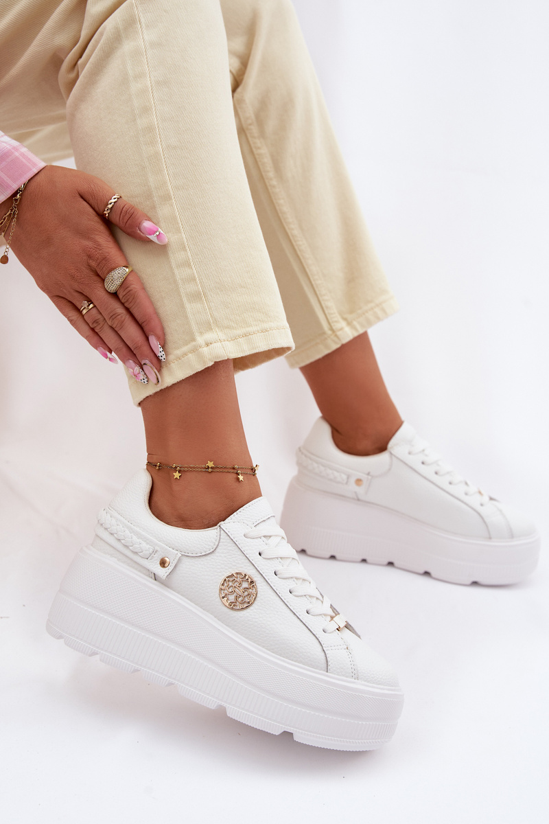 Дамски кожени маратонки на платформа D&A