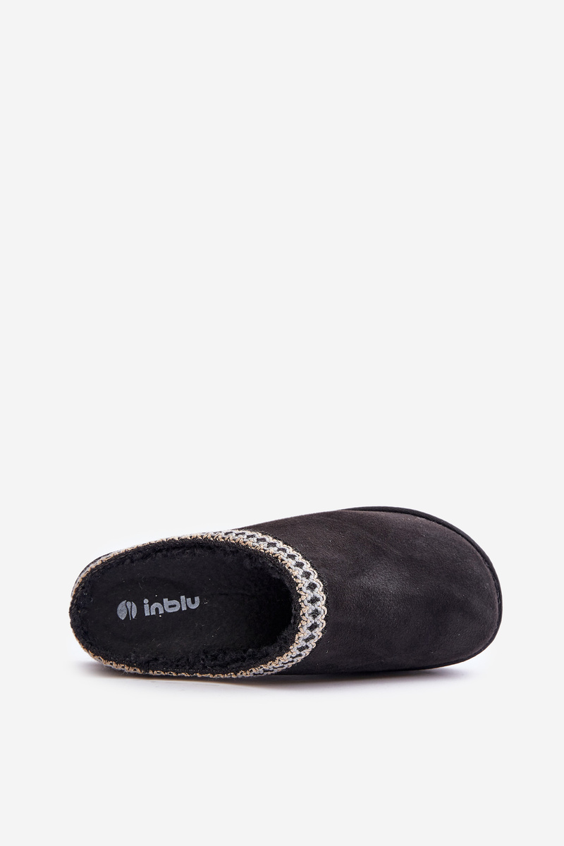 Comfortable slippers with embroidery women&#039;s inblu FX000021 black