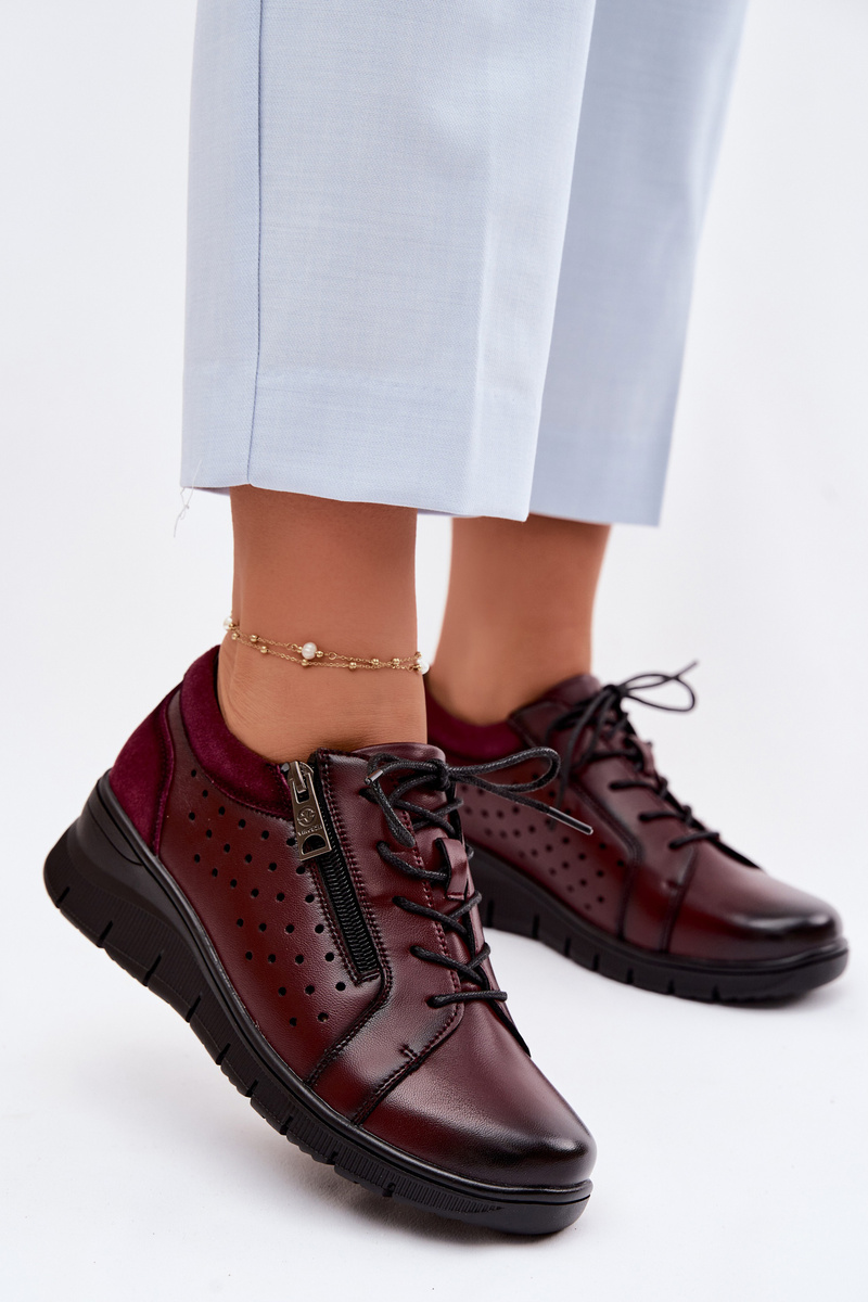 Дамски кожени обувки на платформа Vinceza