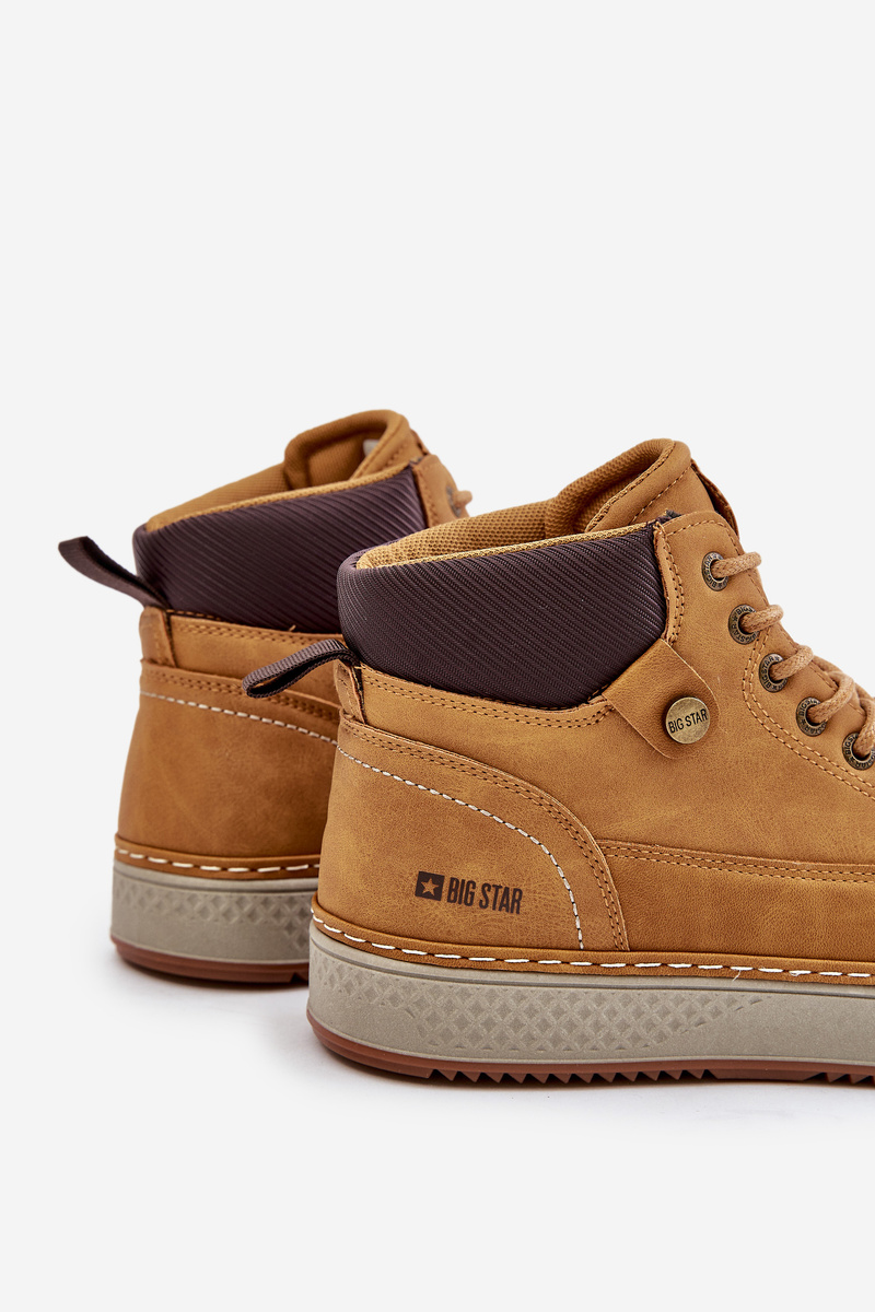 Lace-up men&#039;s ankle boots Big Star Hi-Poly System Camel