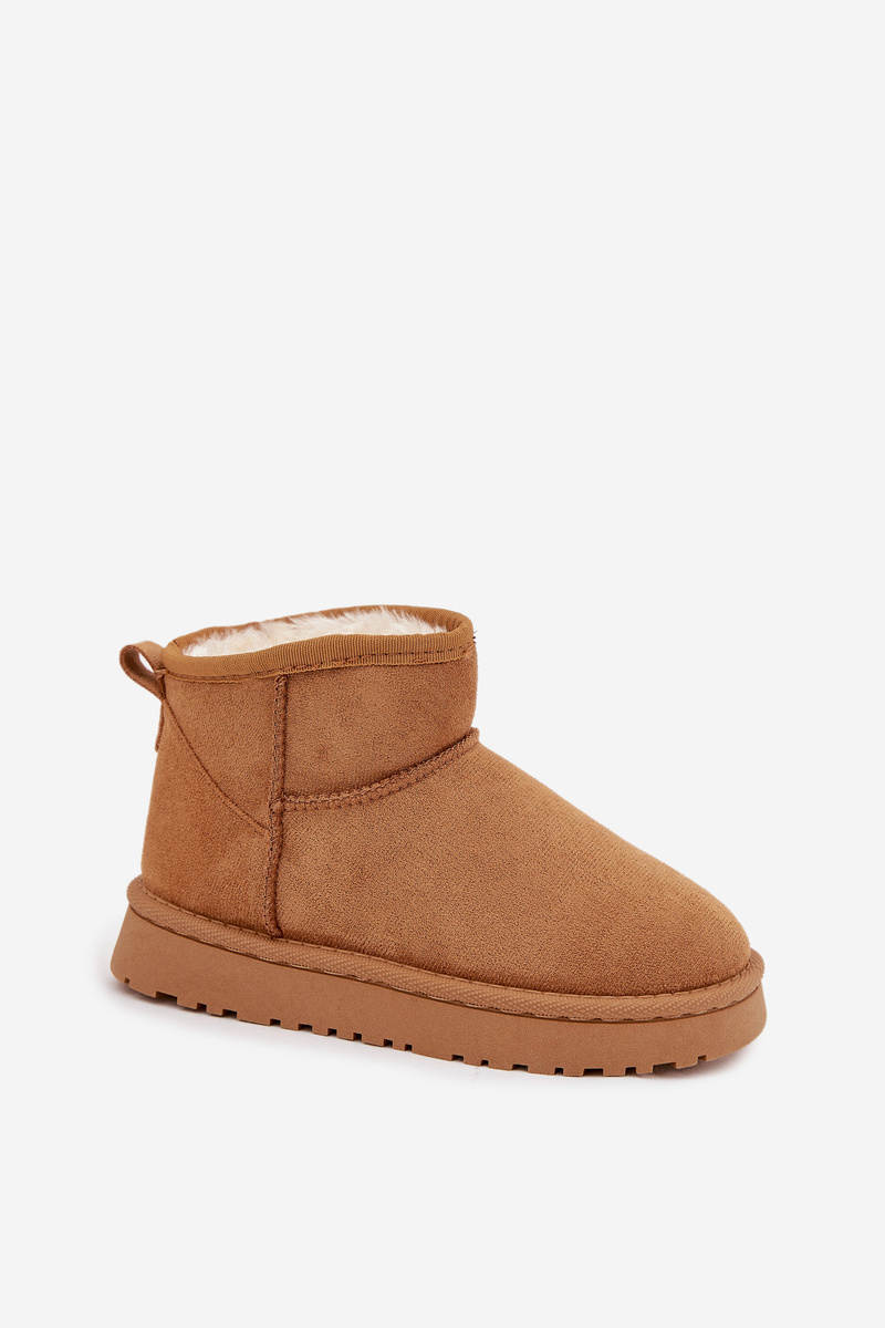 Boto Detské zimné snehule pre mládež s kožušinkou Camel Mireya