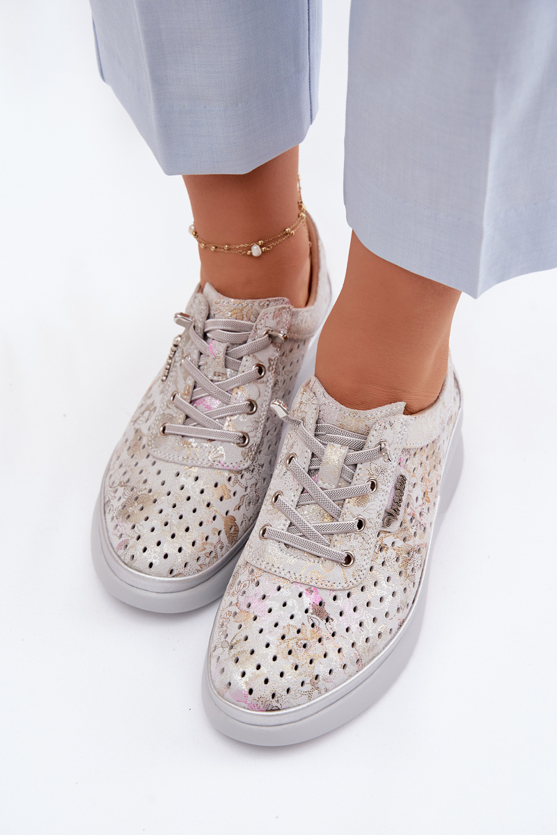 Перфорирани велурени мокасини Vinceza