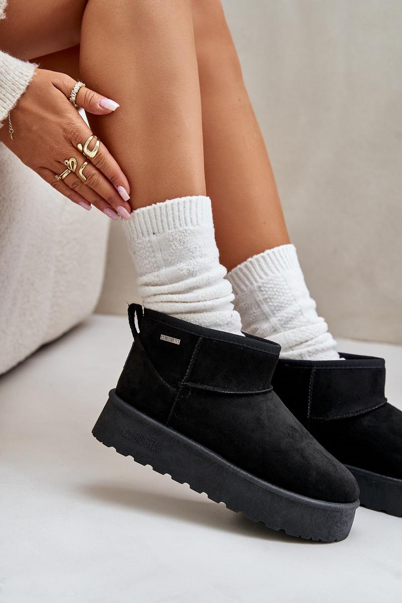 Low Snow Boots on the Big Star Platform Black