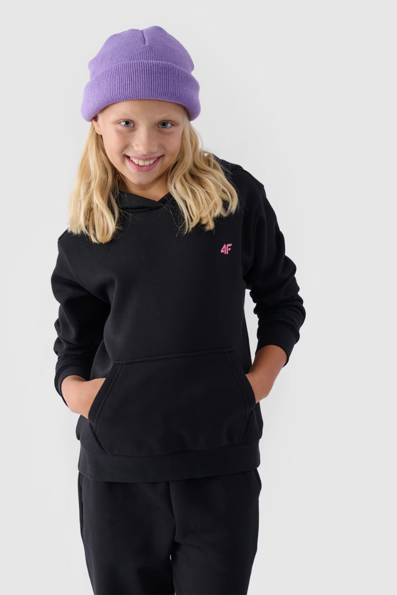 Girls Non-Zip Hoodie Smooth Black 4F 4FJWMM00TSW