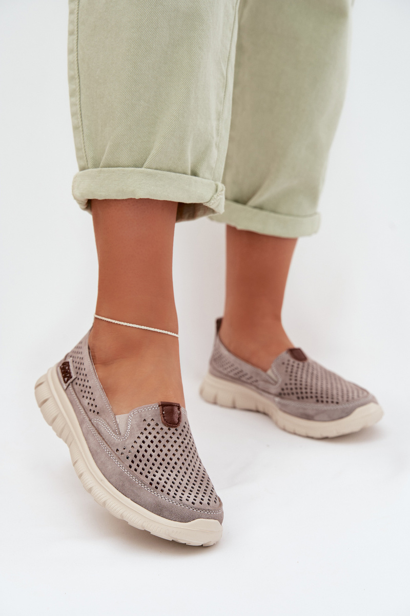 Дамски велурени мокасини EVENTO