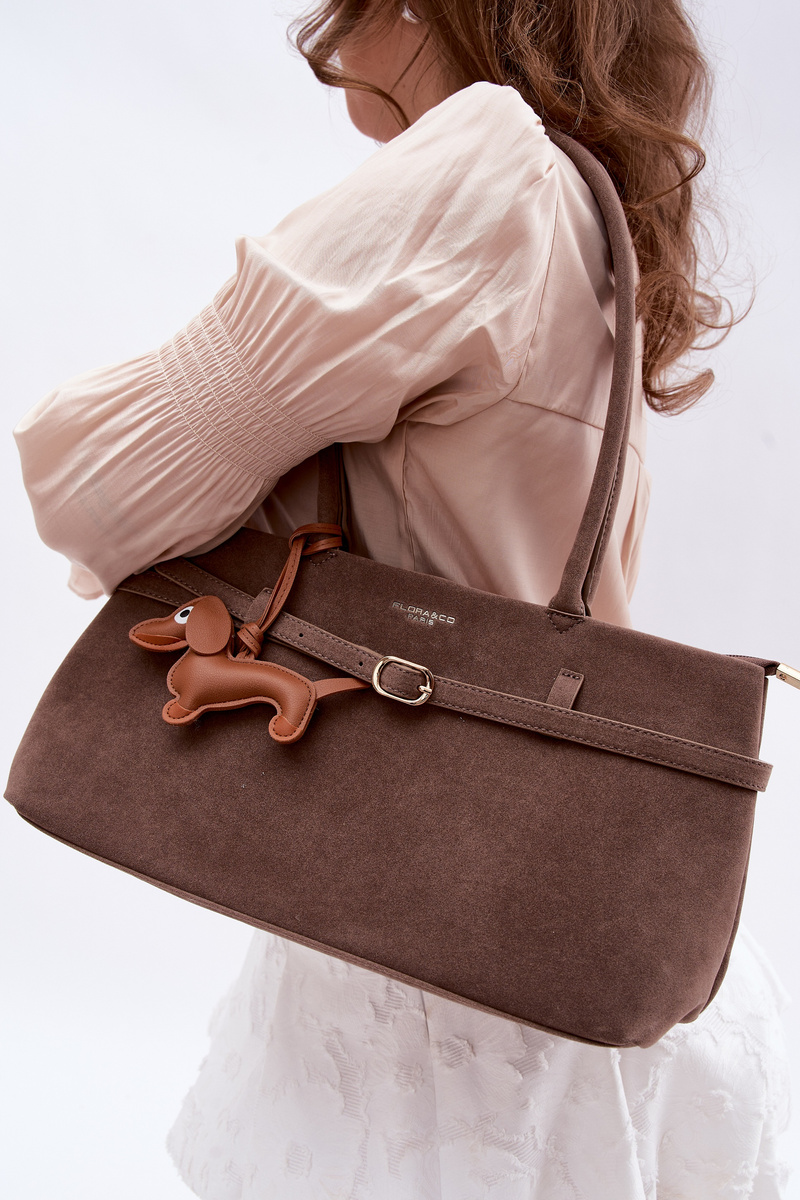 Flora&Co béžová semišová kabelka