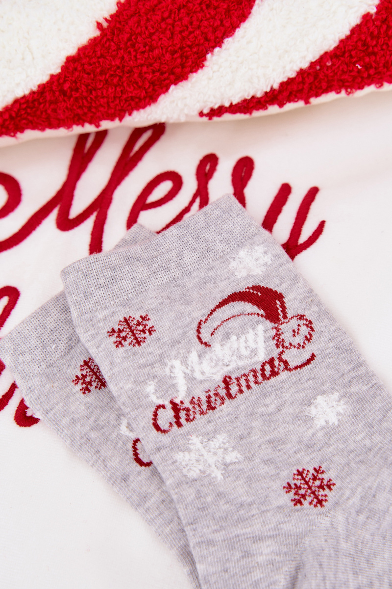 Vánoční ponožky s vločkami a textem