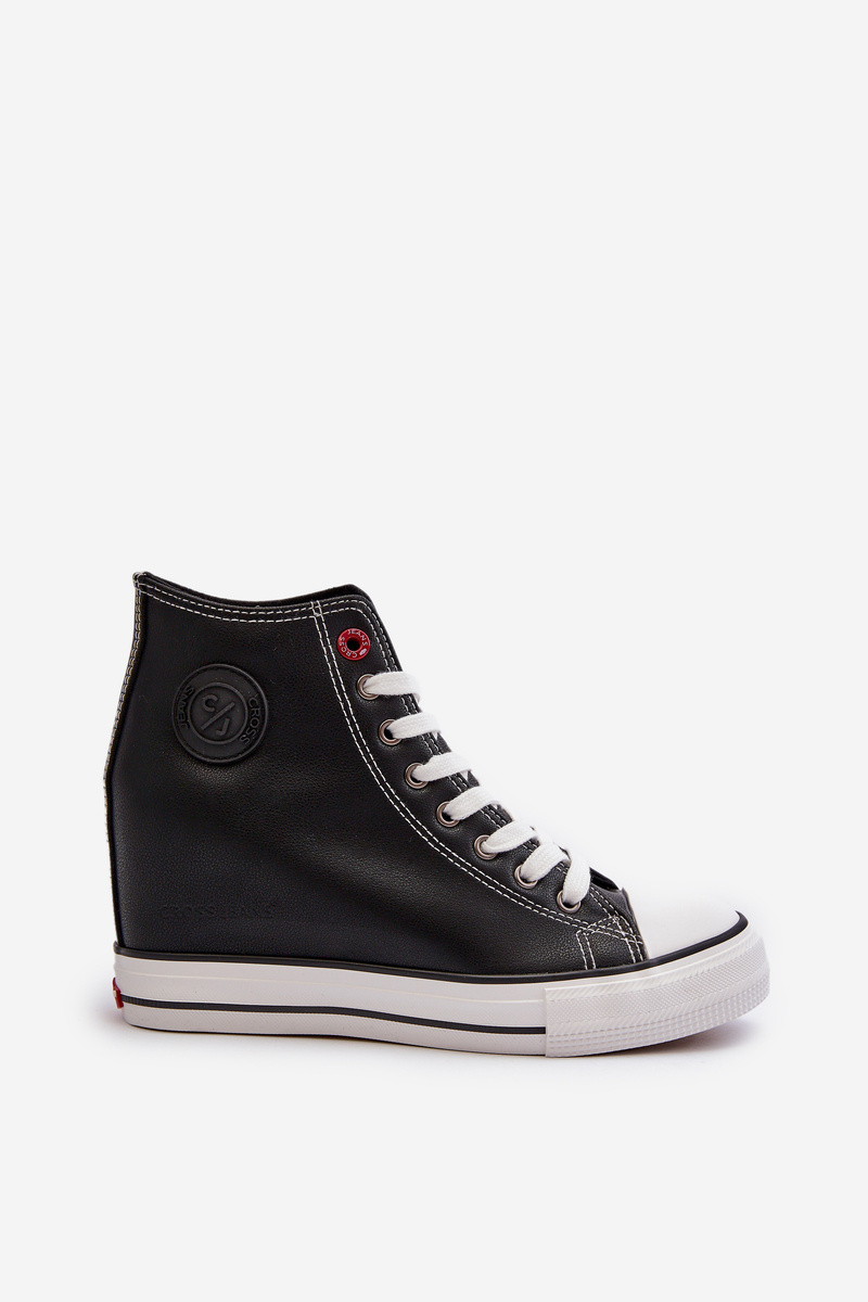 Women's Wedge Sneakers Cross Jeans Black
