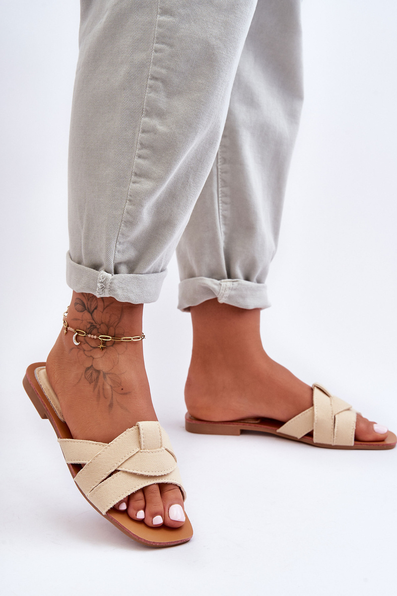 Women&#039;s material sandals Beige Aversa