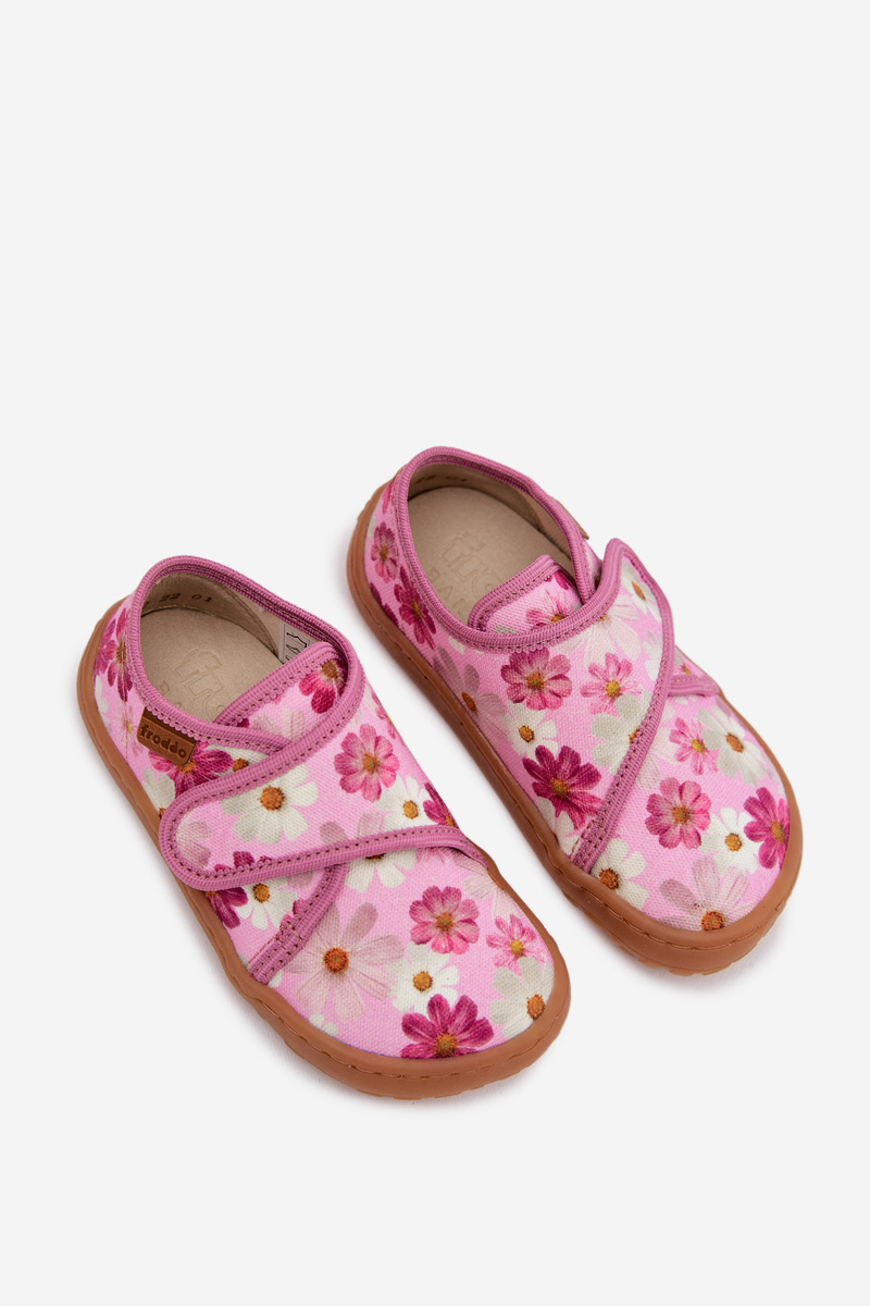 Dievčenské barefoot papuče Kwiatki Froddo