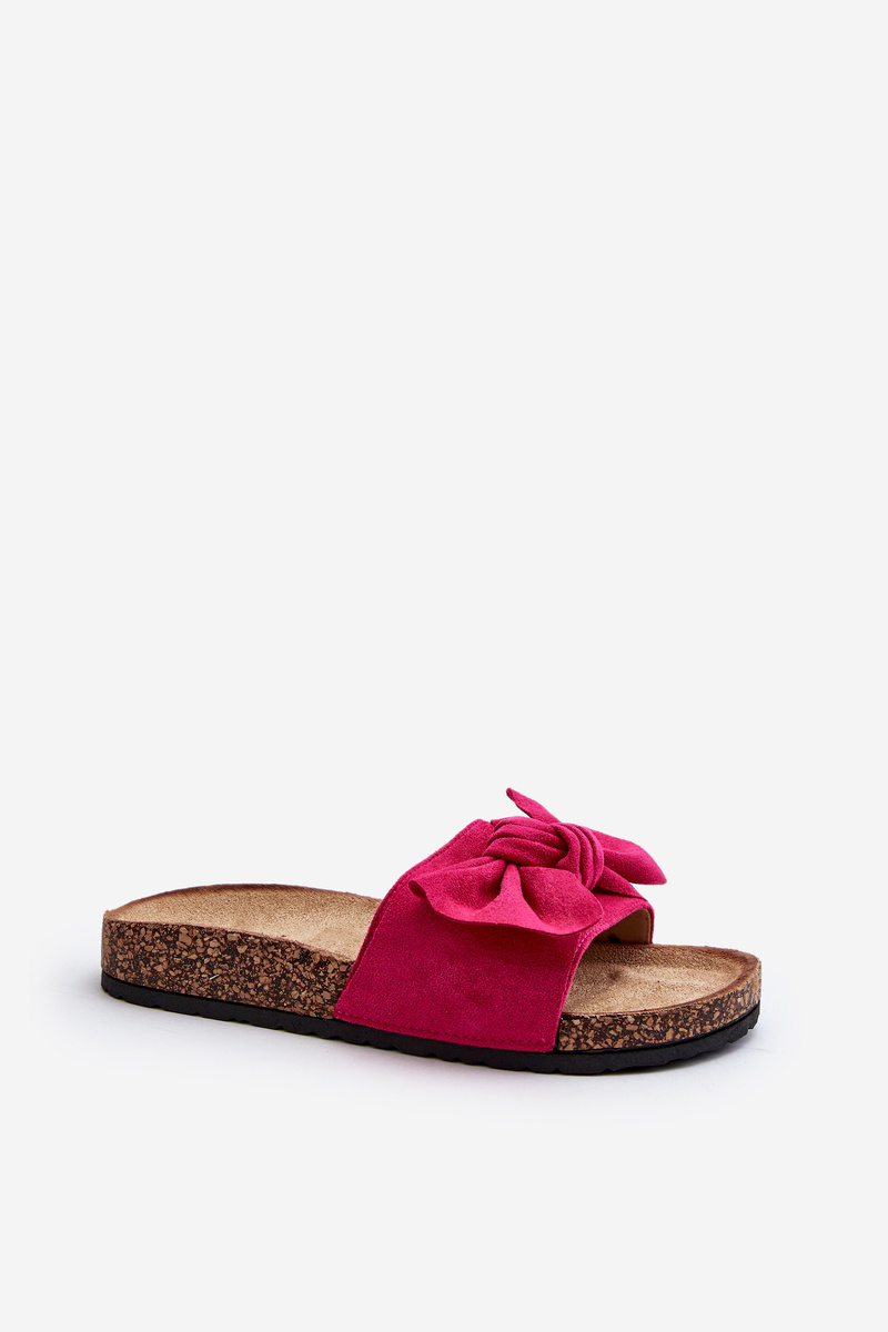 PS1 Women's Pink Bow Slippers Ezephira