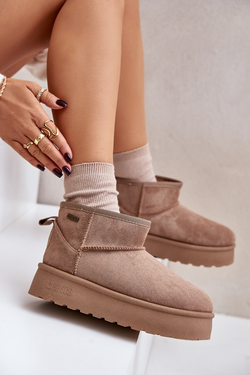 Low snow boots on the Big Star platform OO274A100 beige