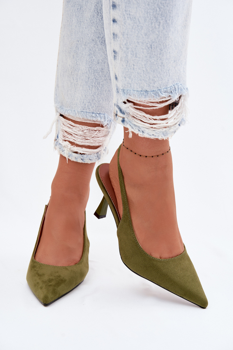 Дамски сандали на висок ток Boto в зелено