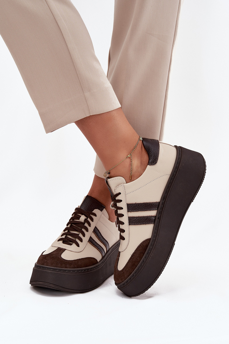 Kožené dámske tenisky na platforme Zazoo