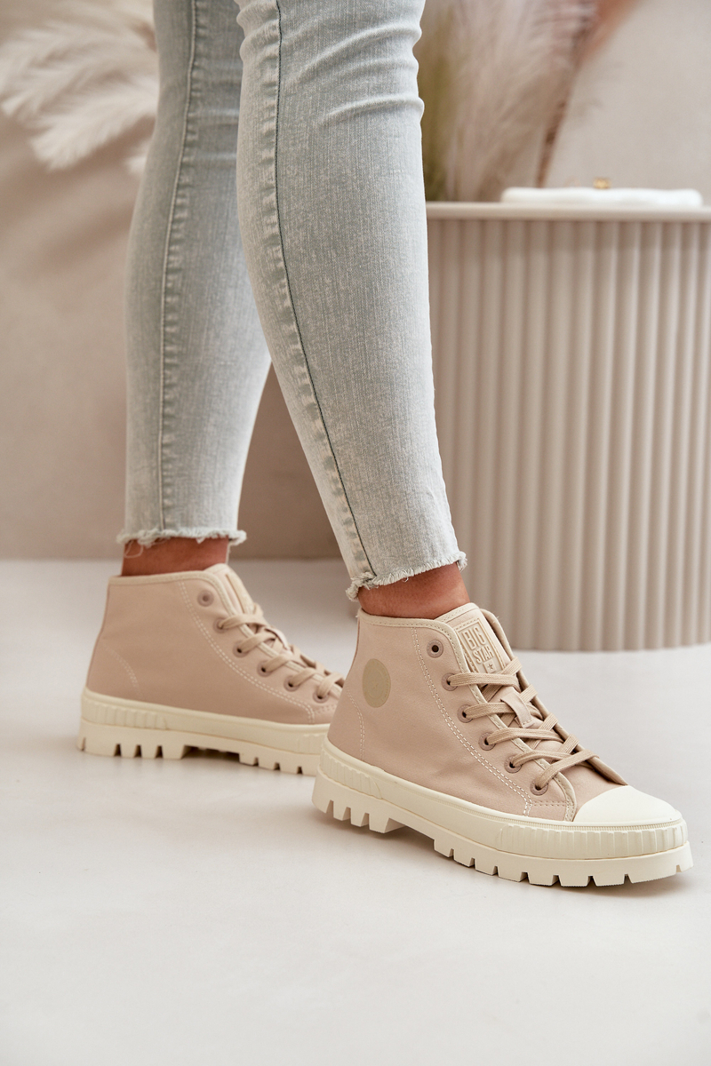Women's high-ankle sneakers Big Star Beige