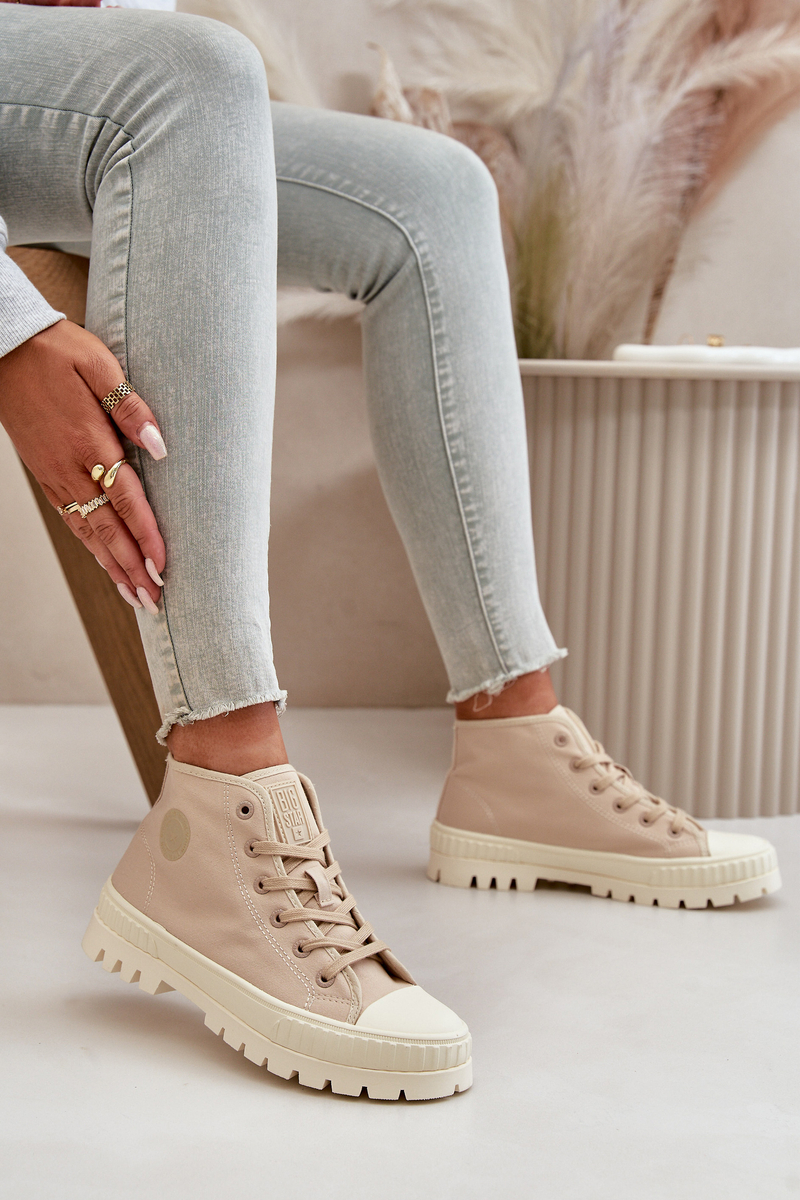 Women's high-ankle sneakers Big Star Beige