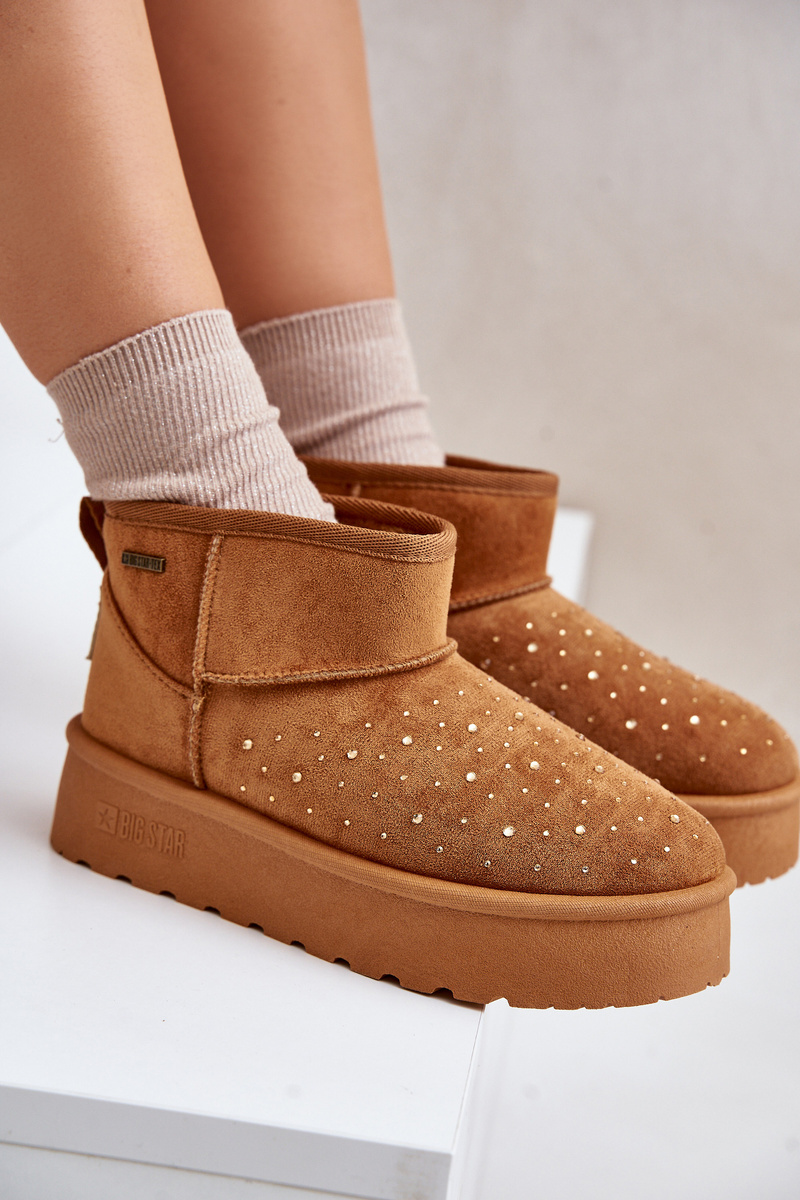 Snow boots with platform decoration Big Star OO274A104 Camel