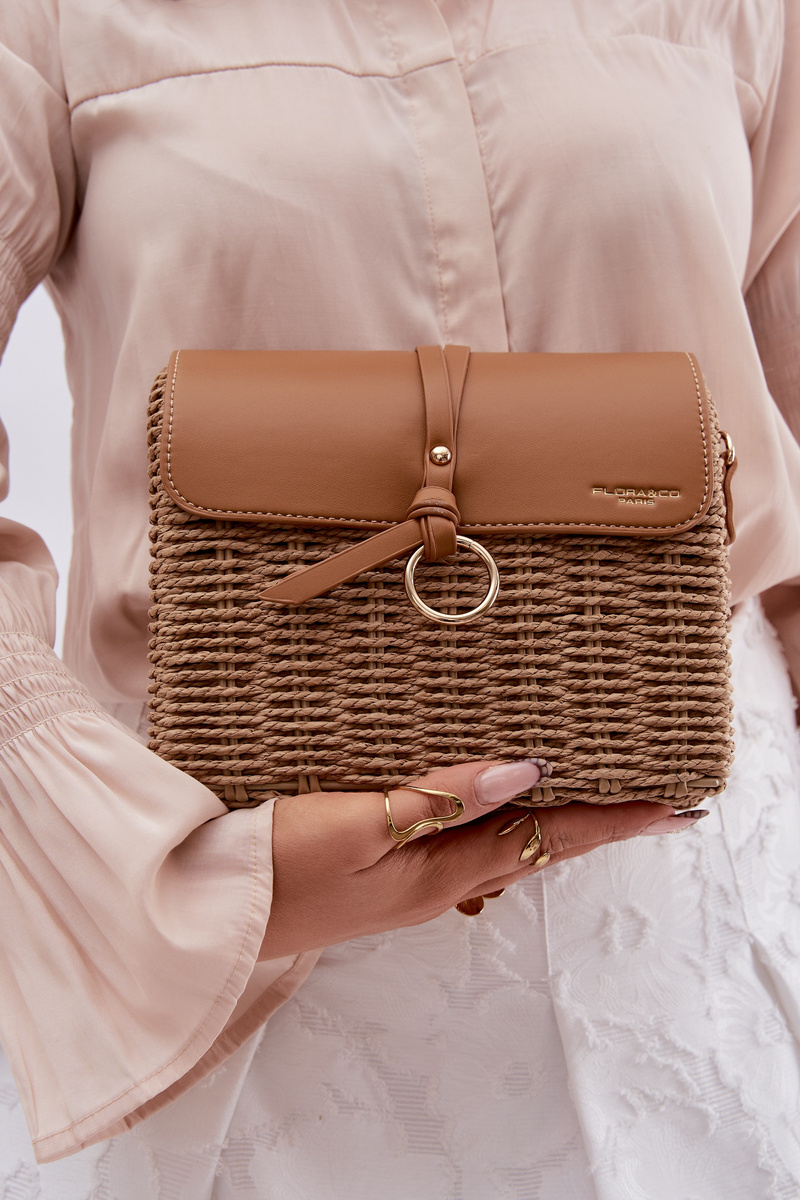Flora&Co hnedá pletená taška Renara