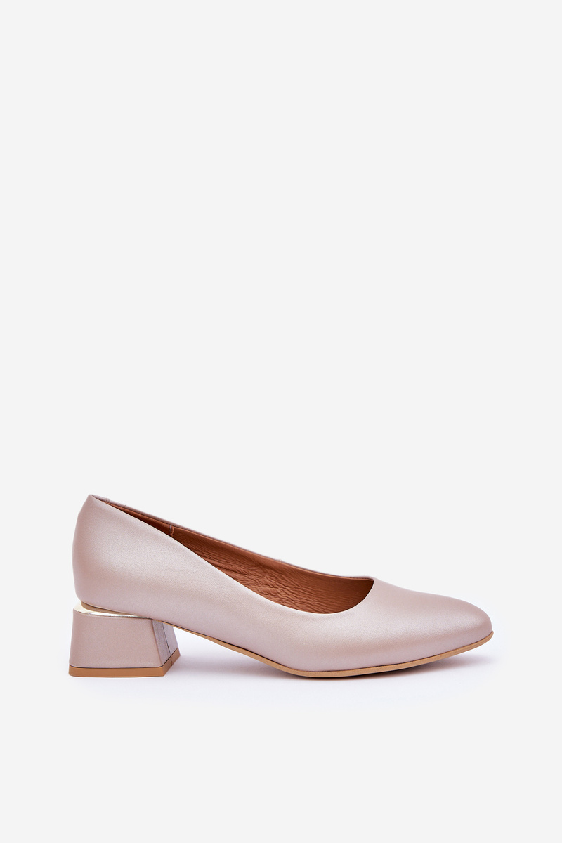 Lewski Shoes Kožené lodičky Lewski 3118 Tmavobéžové