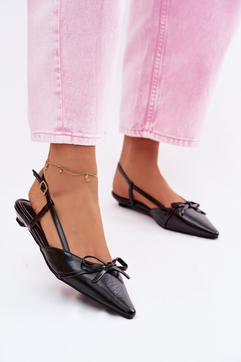 Boto Дамски сандали от изкуствена кожа с нисък ток Черни Jelmera