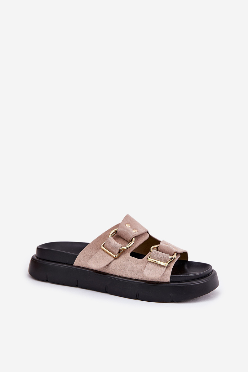 BIG STAR SHOES Dámske Velúrové Sandały S Dekoratívnymi Prackami Big Star