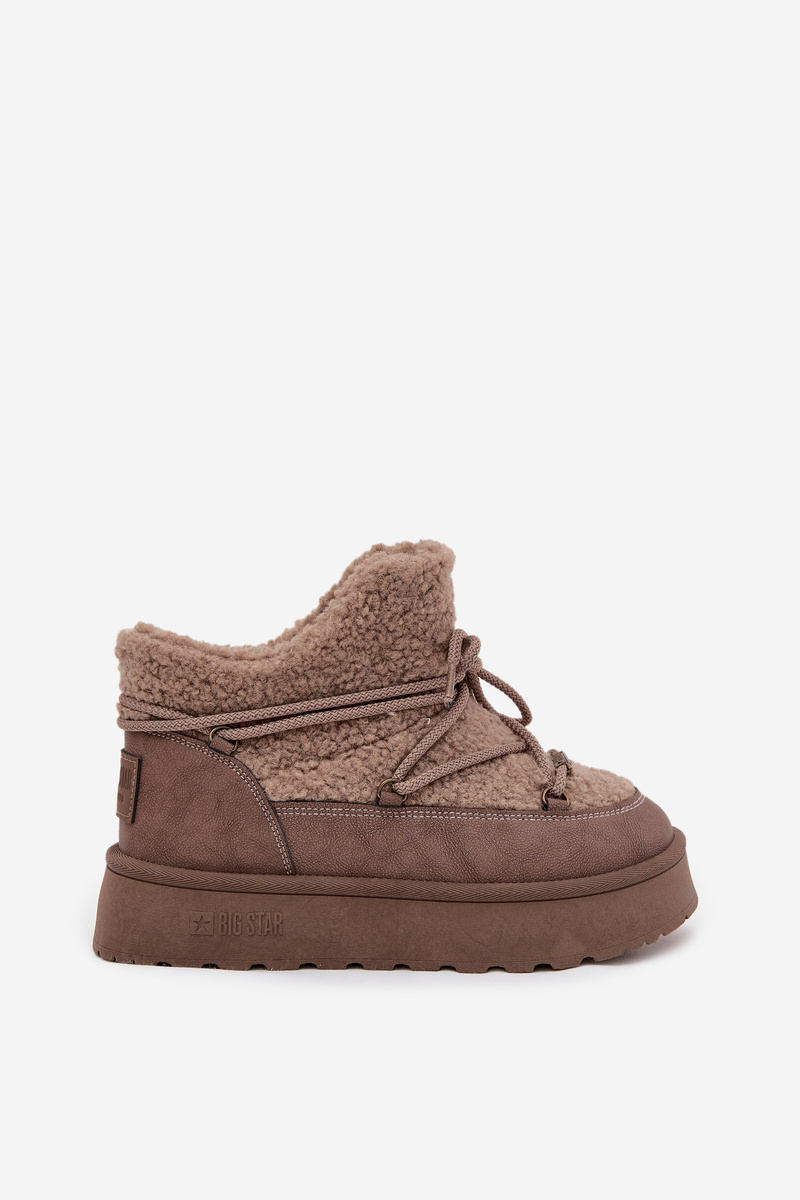 BIG STAR SHOES Dámske Snehule Na Platforme S Kožušinou Typu Baranek