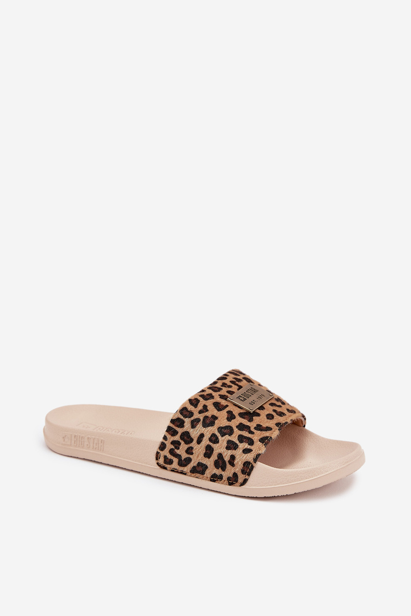 BIG STAR SHOES Dámske šľapky na penovej podrážke s kožušinou Big Star