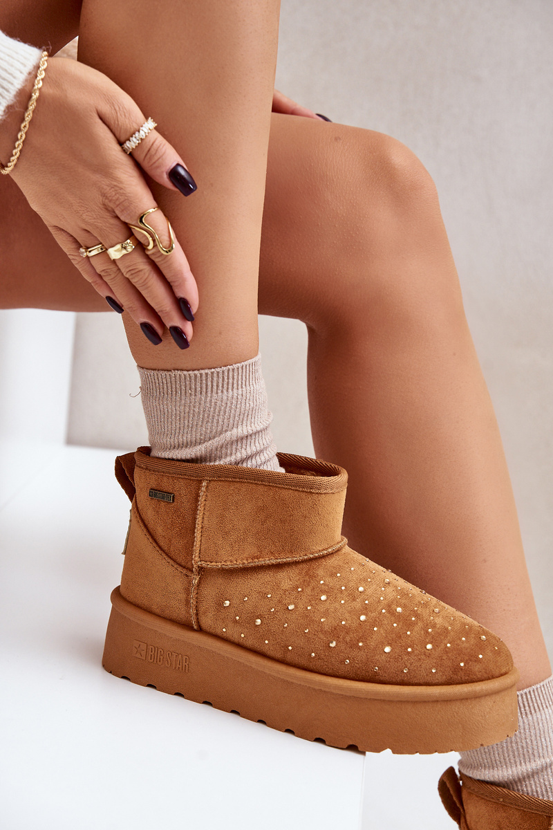 Snow boots with platform decoration Big Star OO274A104 Camel