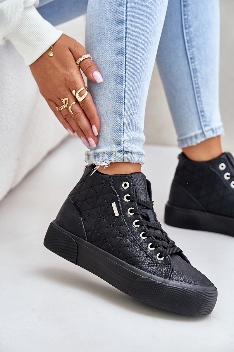 Insulated women's sneakers with Big Star stitching black