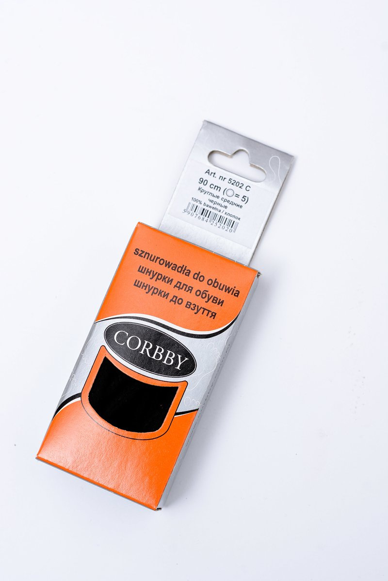 Černé kulaté šňůrky Corbby