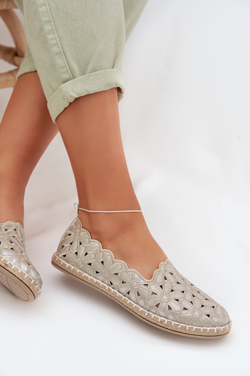 Dámske slip-on baleríny s kvetinovým vzorom