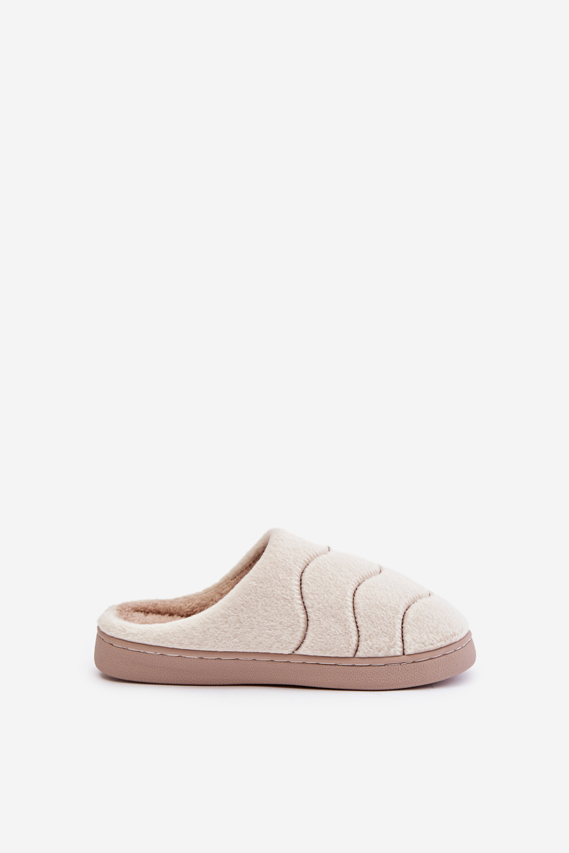 Futrzane Warm women&#039;s slippers beige Vamirae