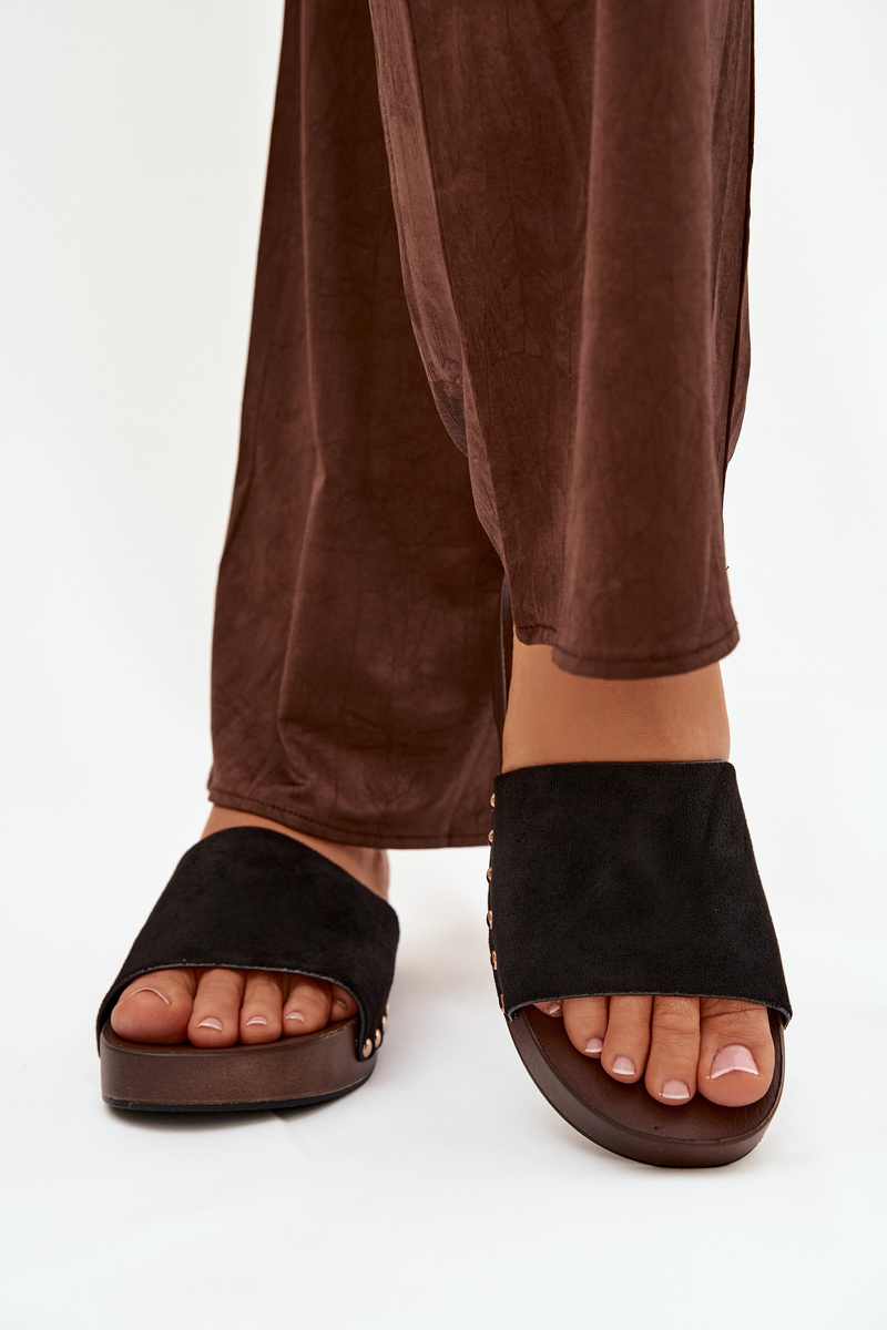 Дамски чехли със златни капси Ferinna