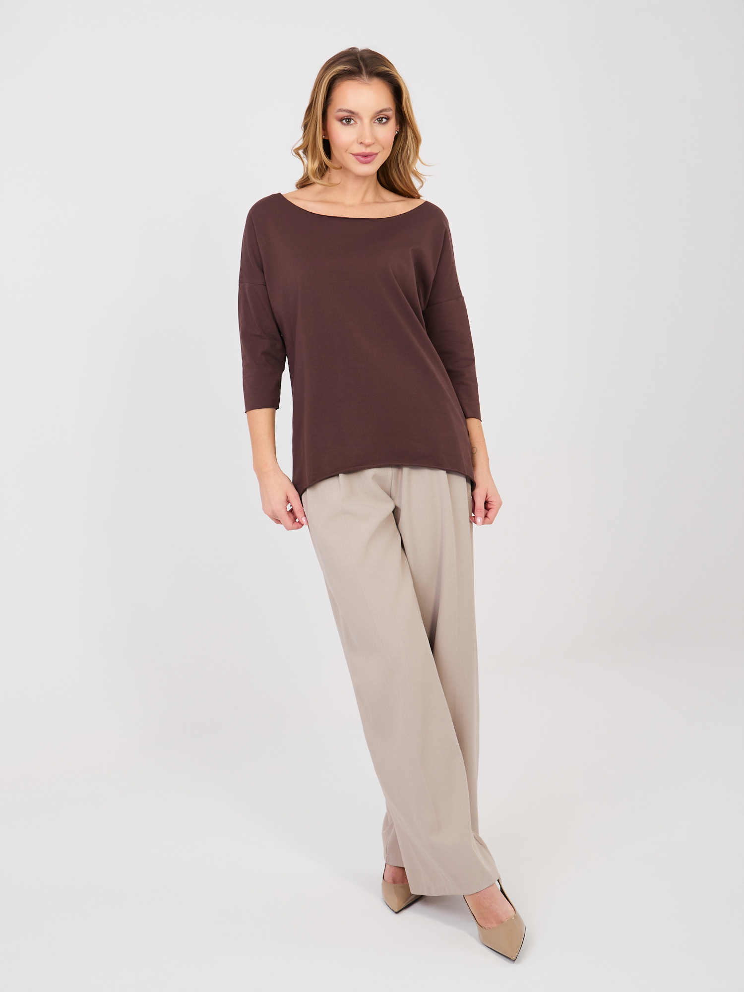 Tmavě hnědá dámská halenka RUE PARIS