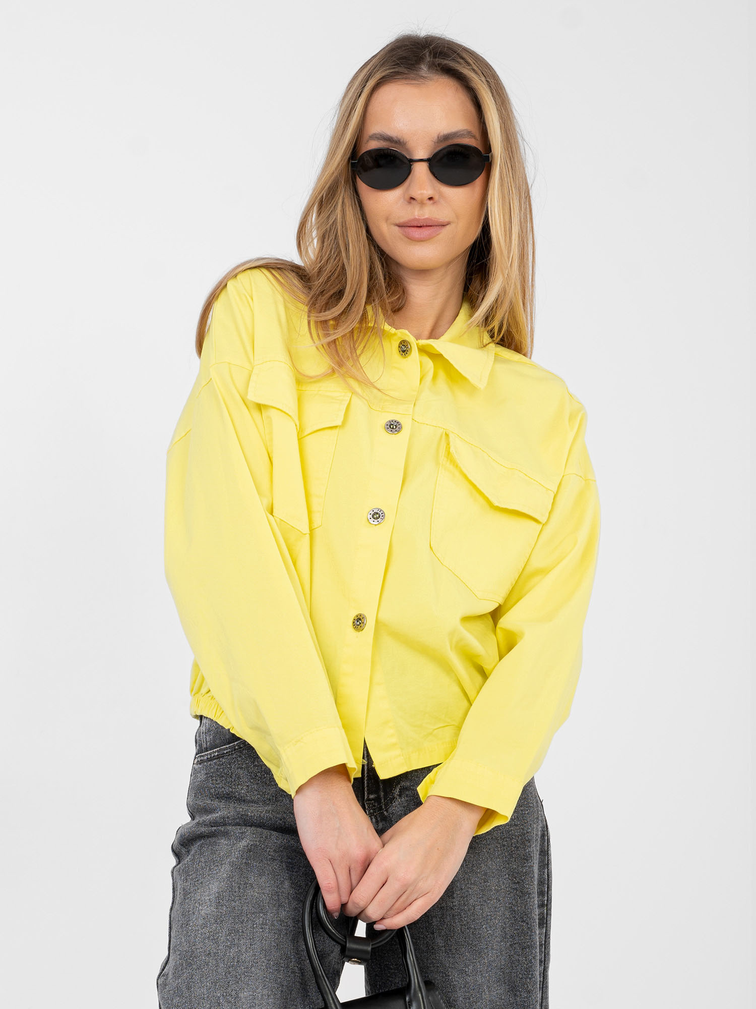 Žlutá džínová bunda