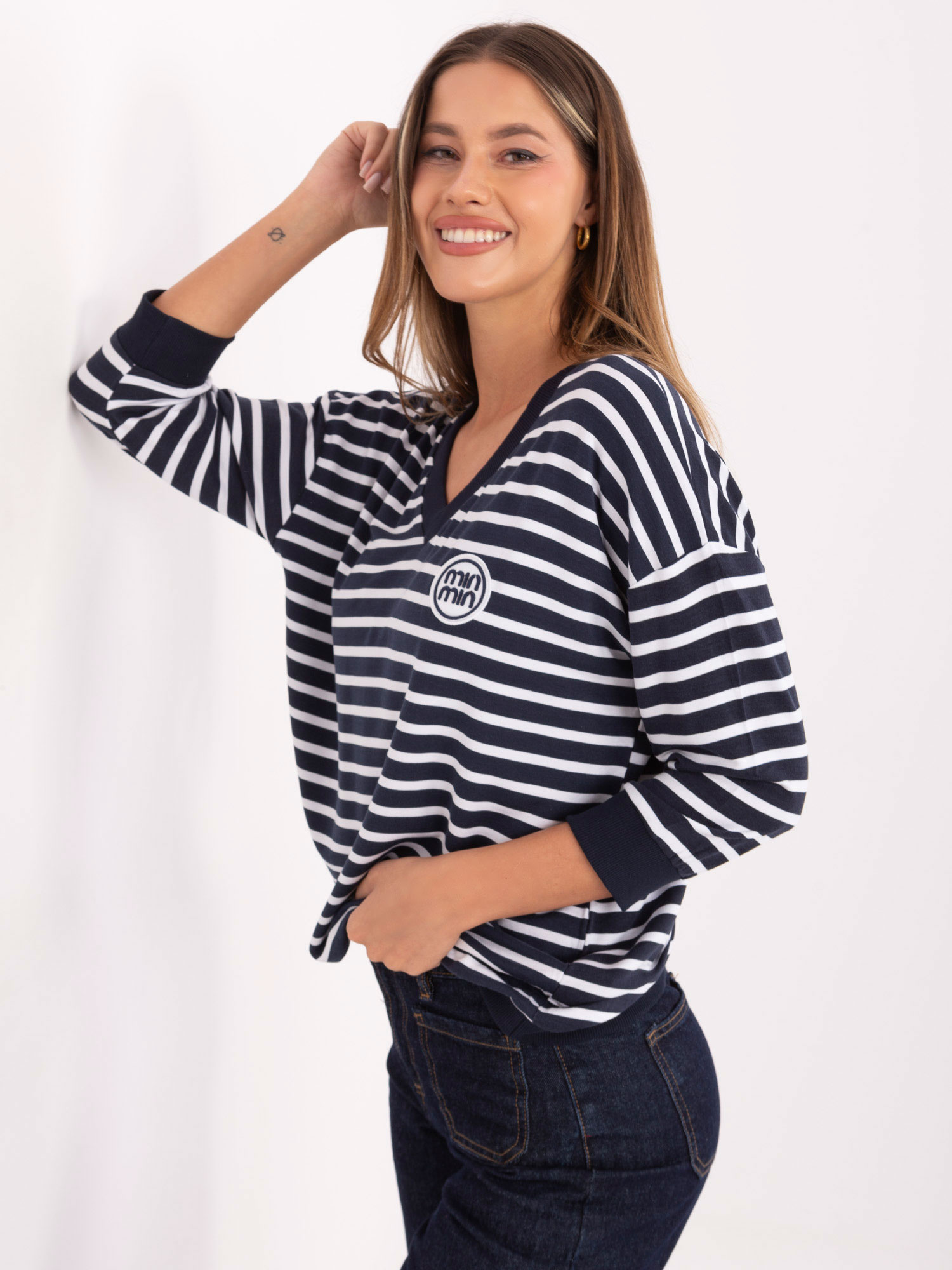 Blouse-RV-BZ-A791.53-navy blue
