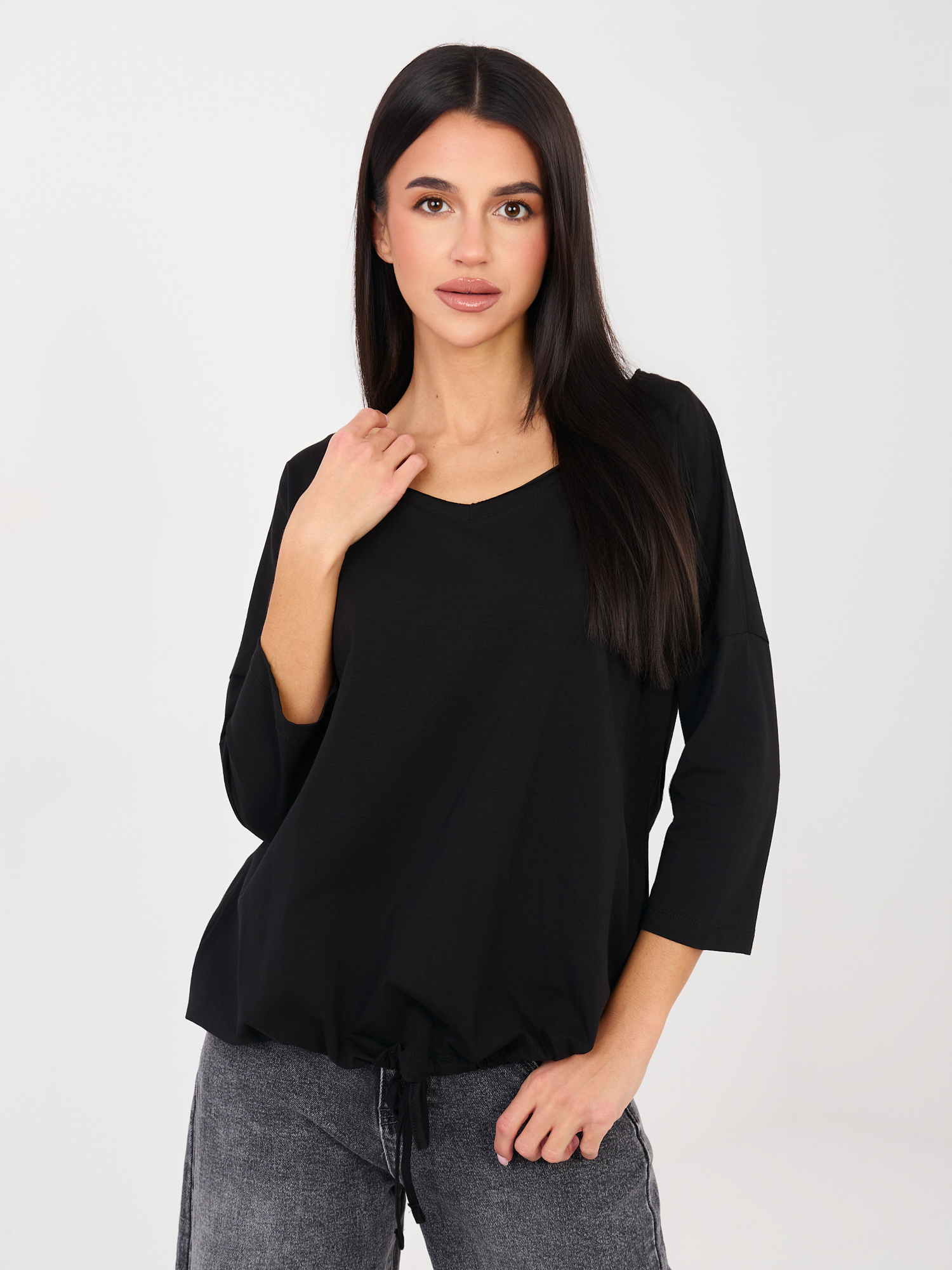 Černá halenka s 3/4 rukávy