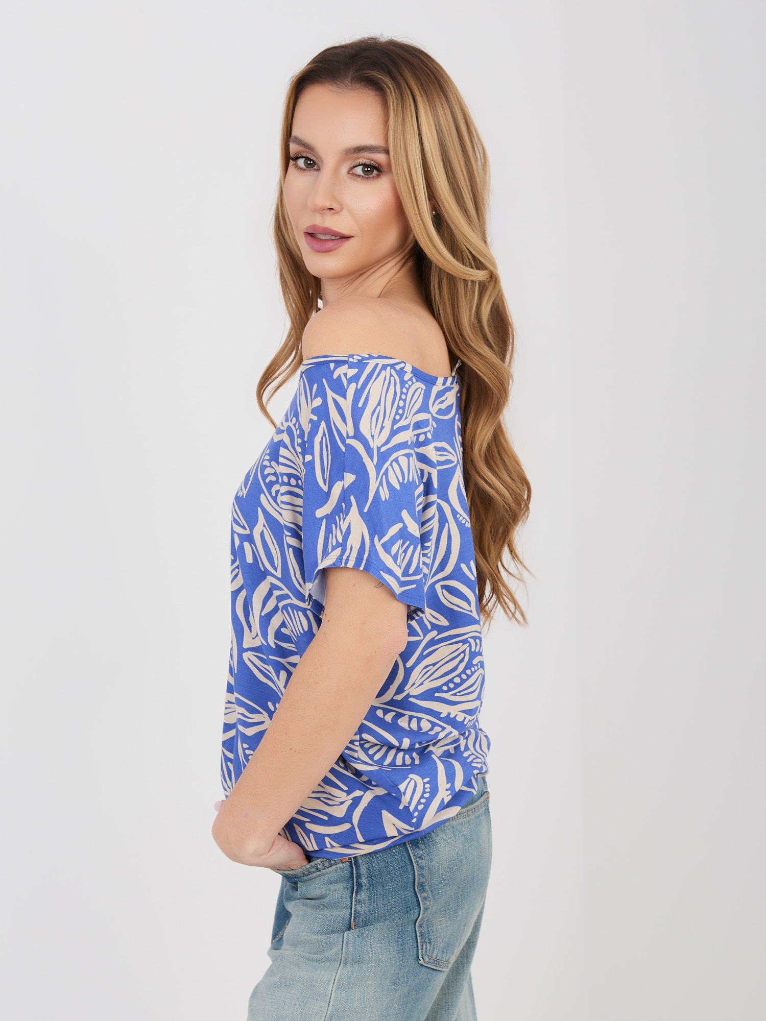 Тъмно синя лятна блуза