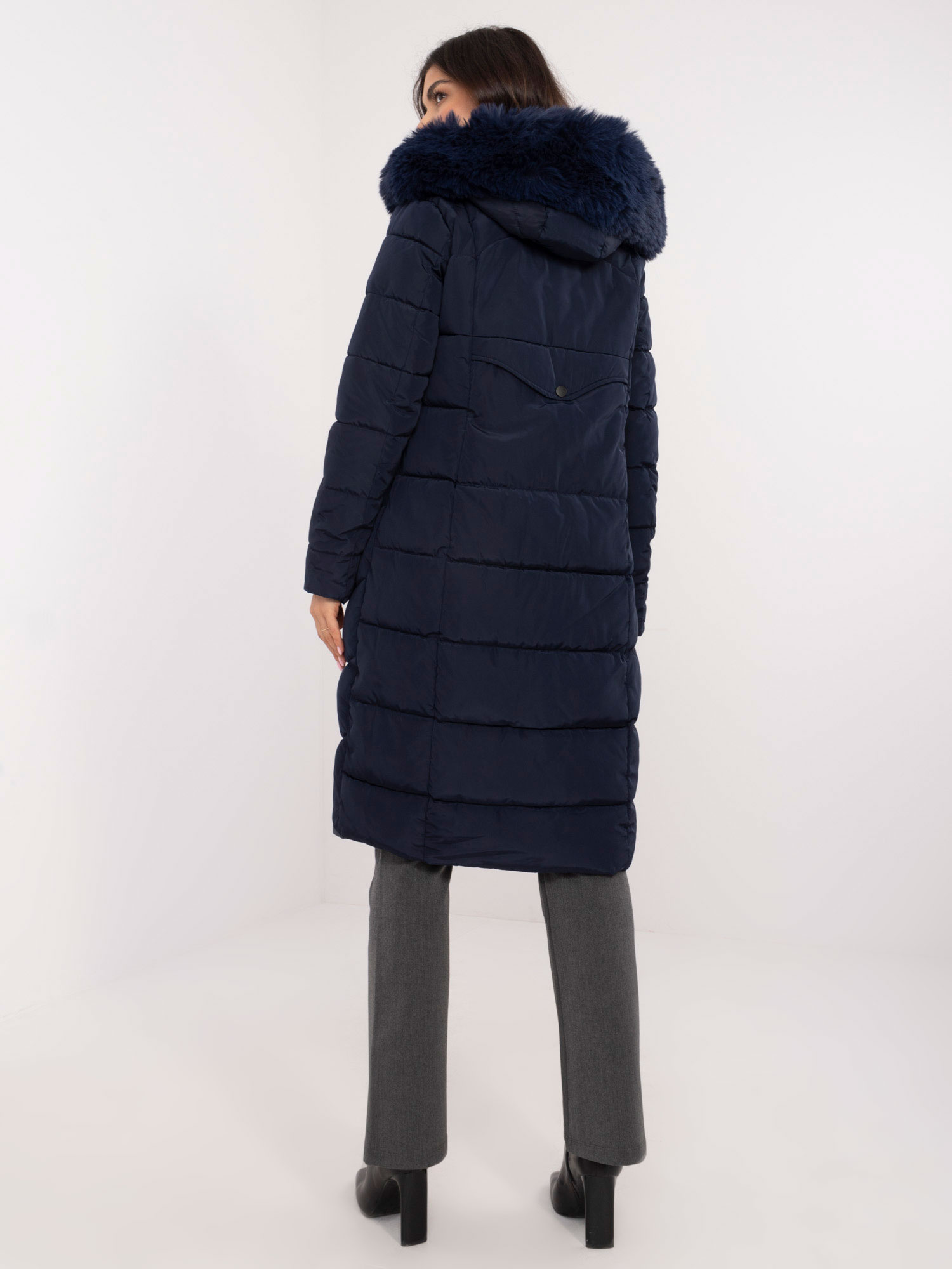 Dark blue long winter jacket