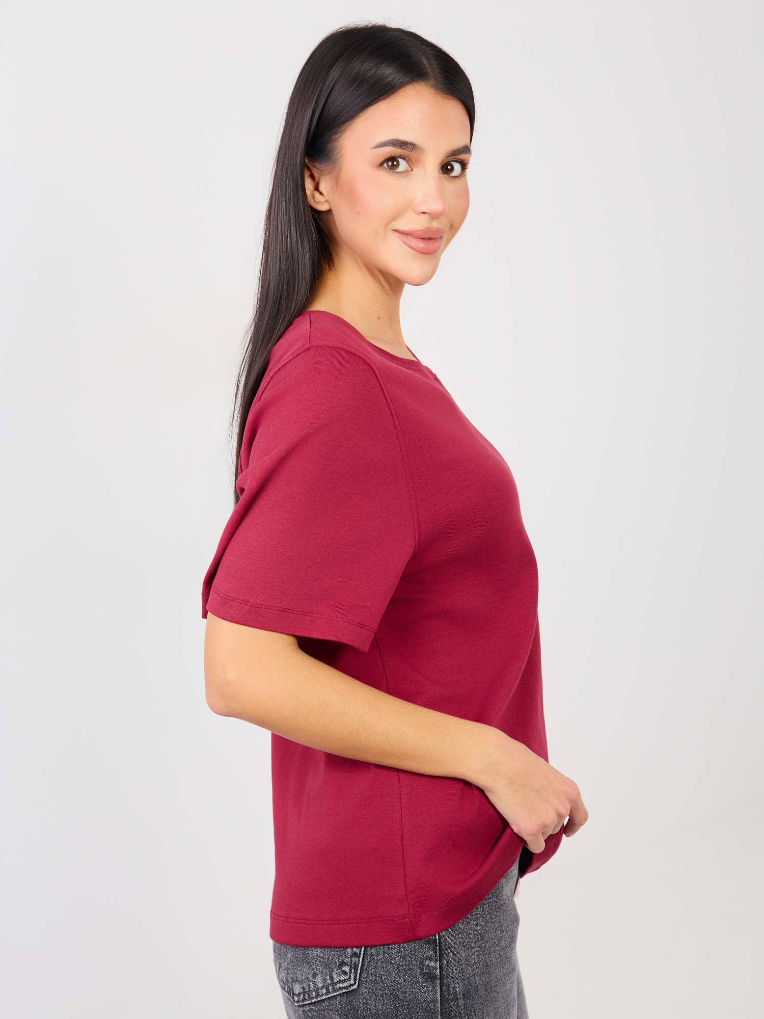 Bordové triko s krátkým rukávem