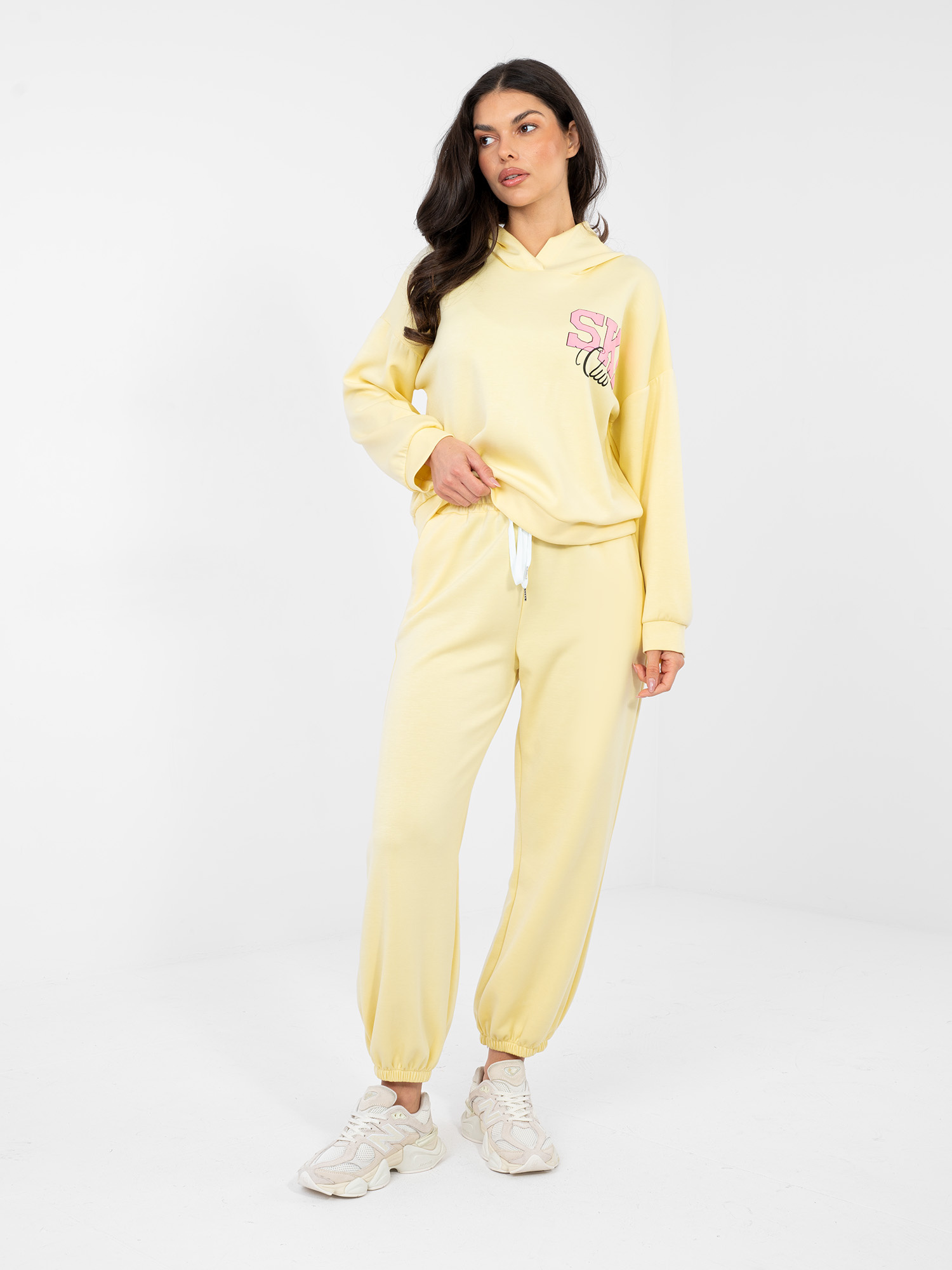 Яркожълти спортни панталони тип „джогър“