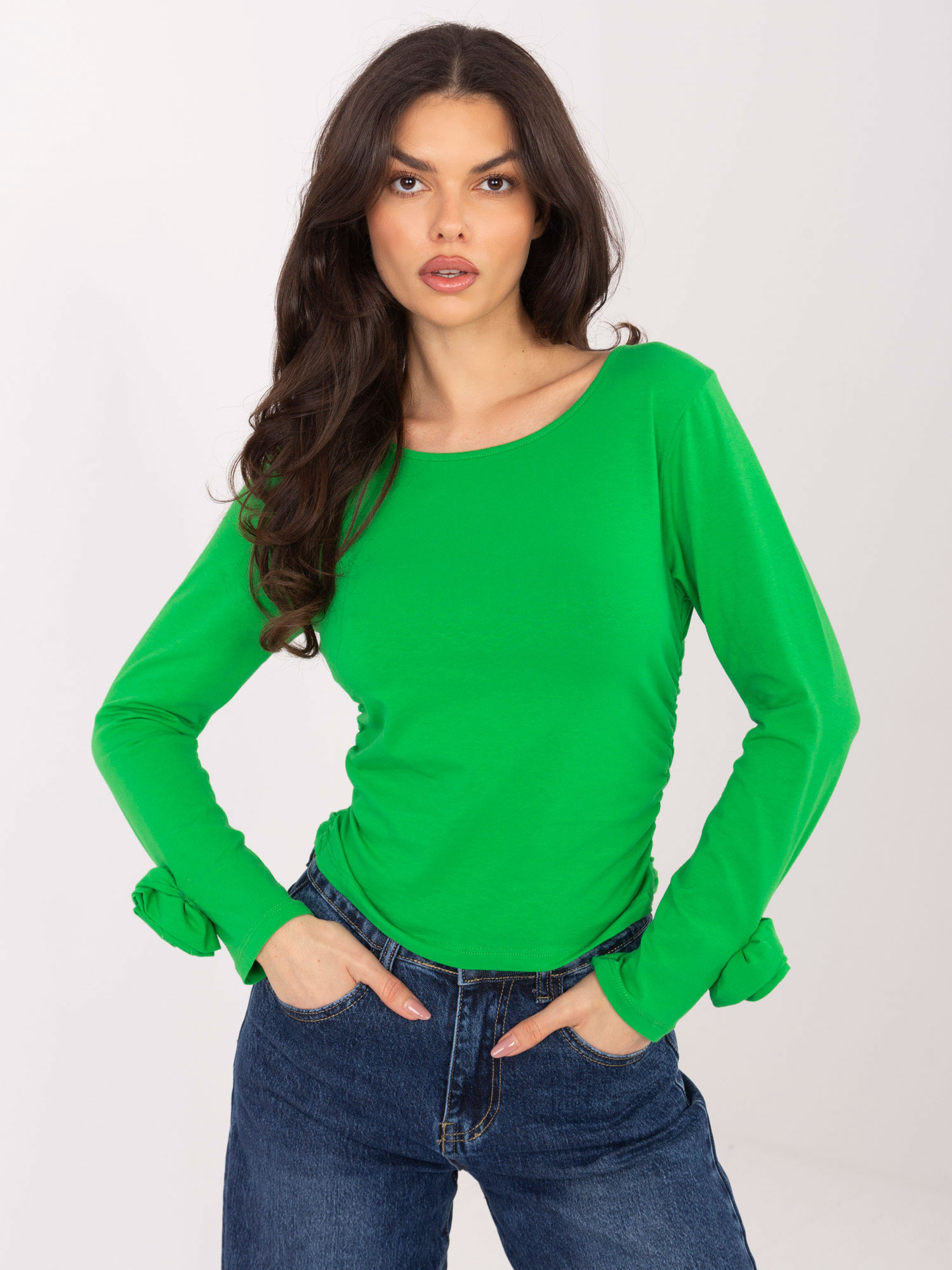 Zelená blúzka s dlhým rukávom