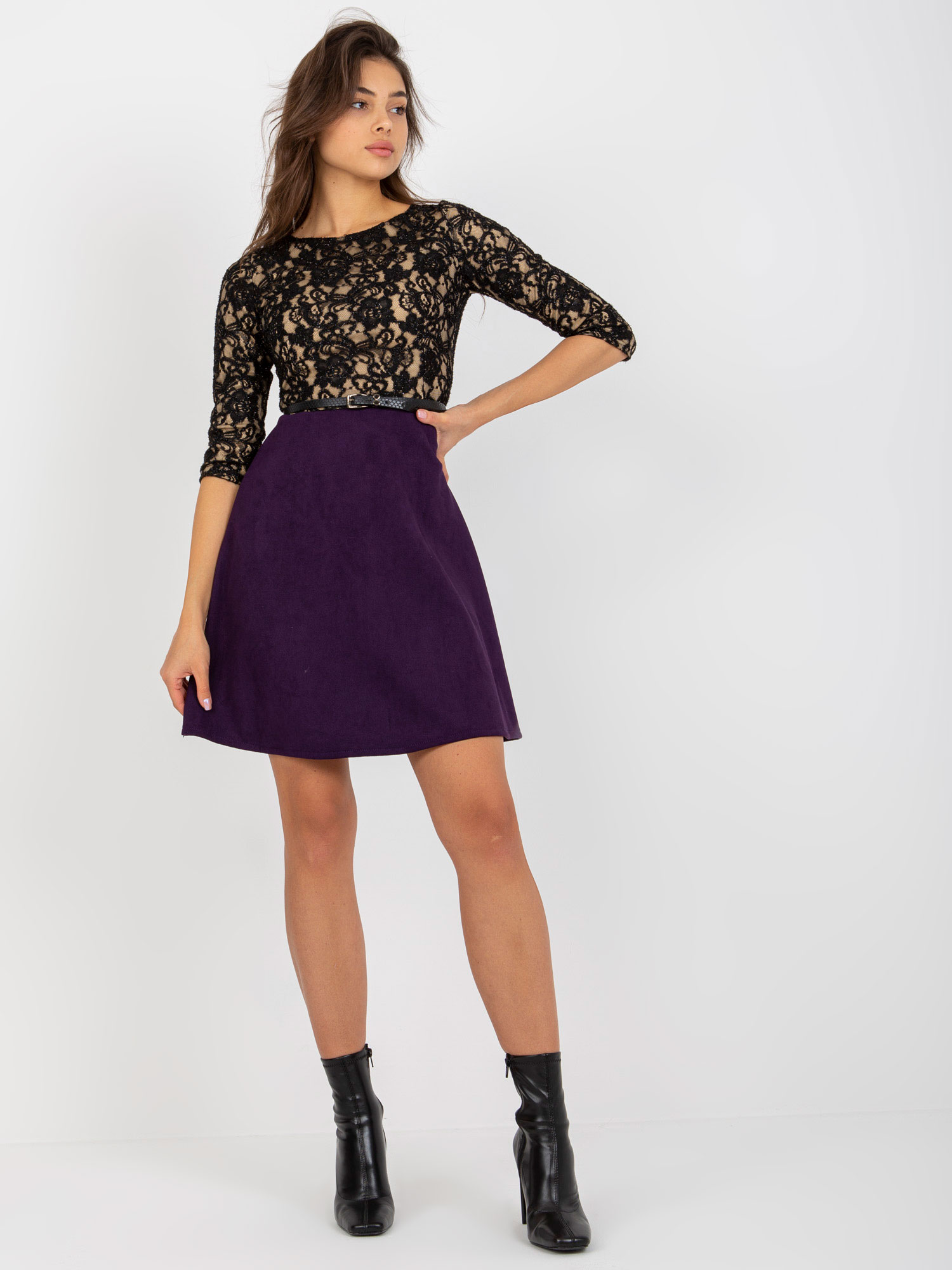 Dress-LK-SK-506582.04P-dark purple