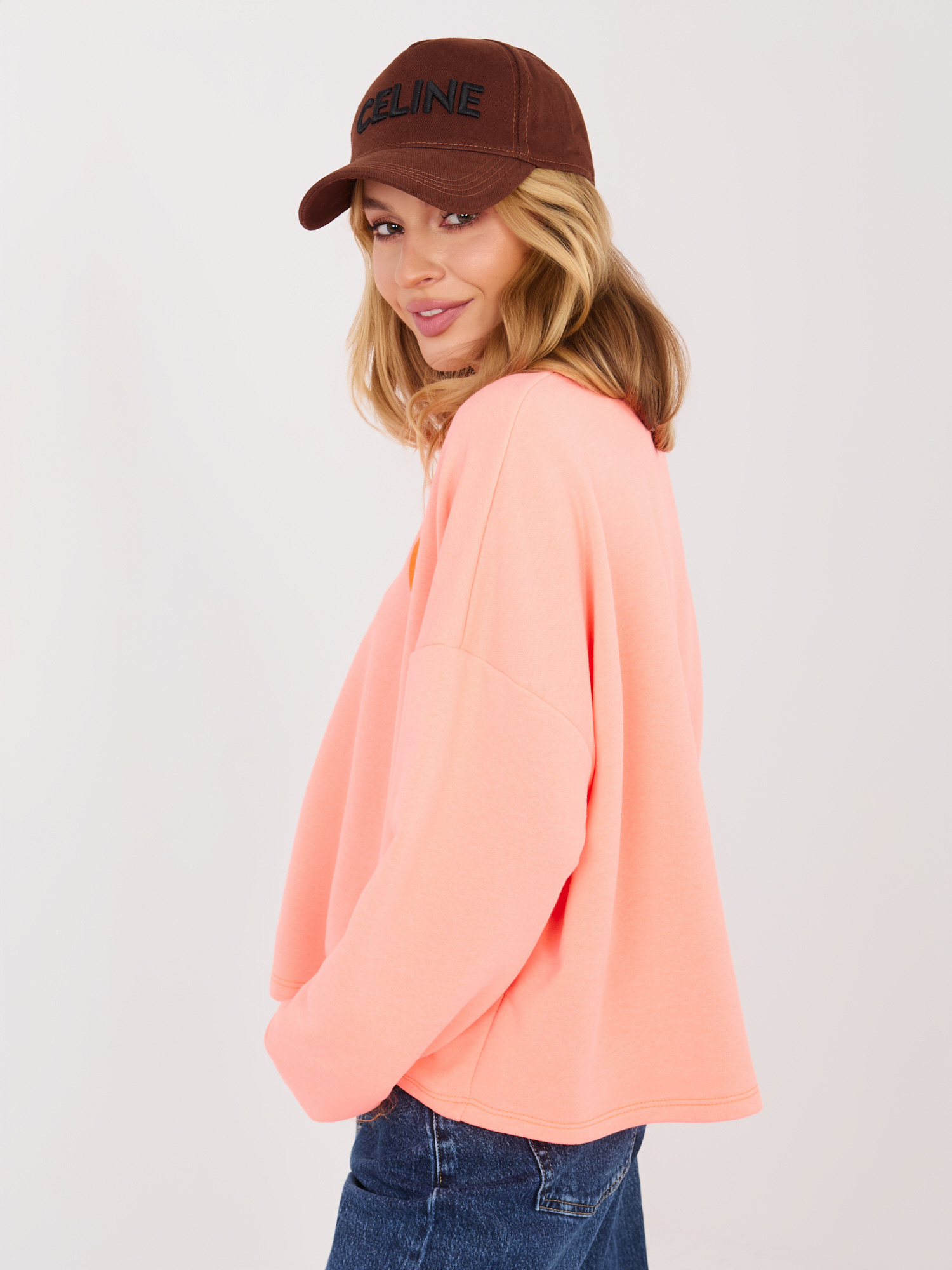 Dámská oranžová crop mikina