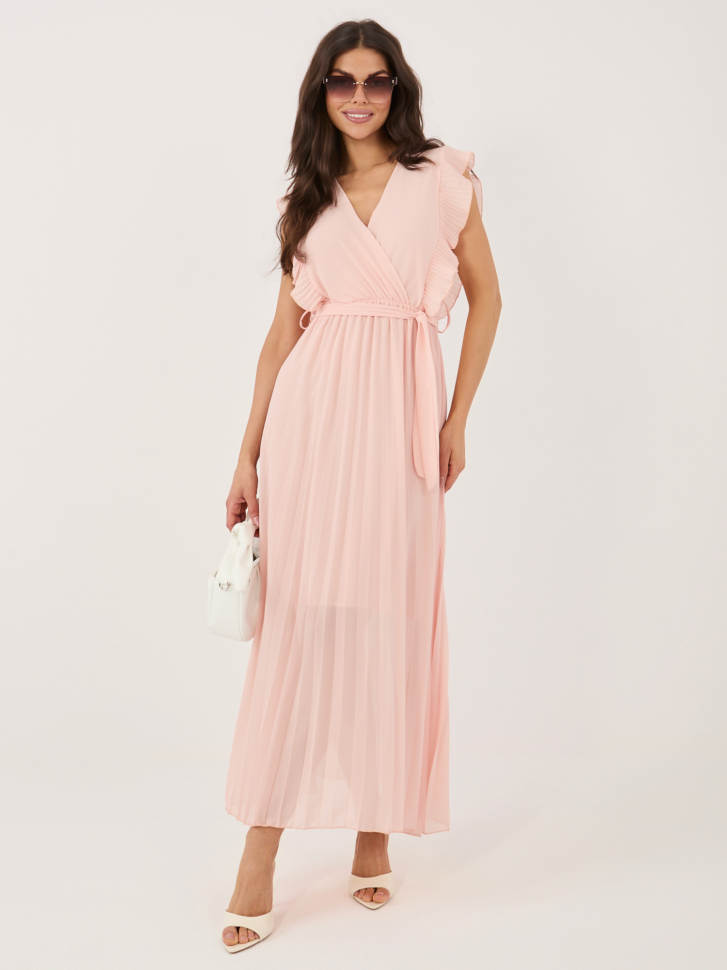 Broskvové dlouhé šaty RUE PARIS