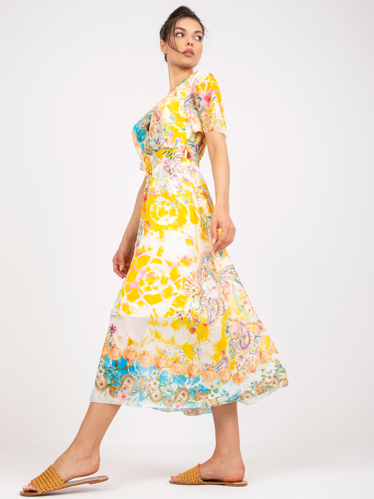 Dress-DHJ-SK-15967-1.01P-White-Yellow