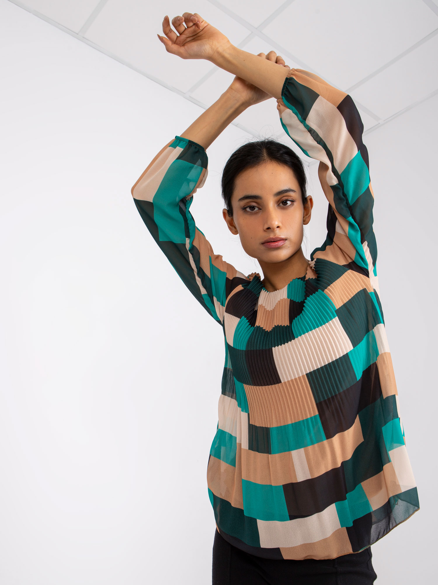 Blouse-DHJ-BZ-8643.38P-dark green