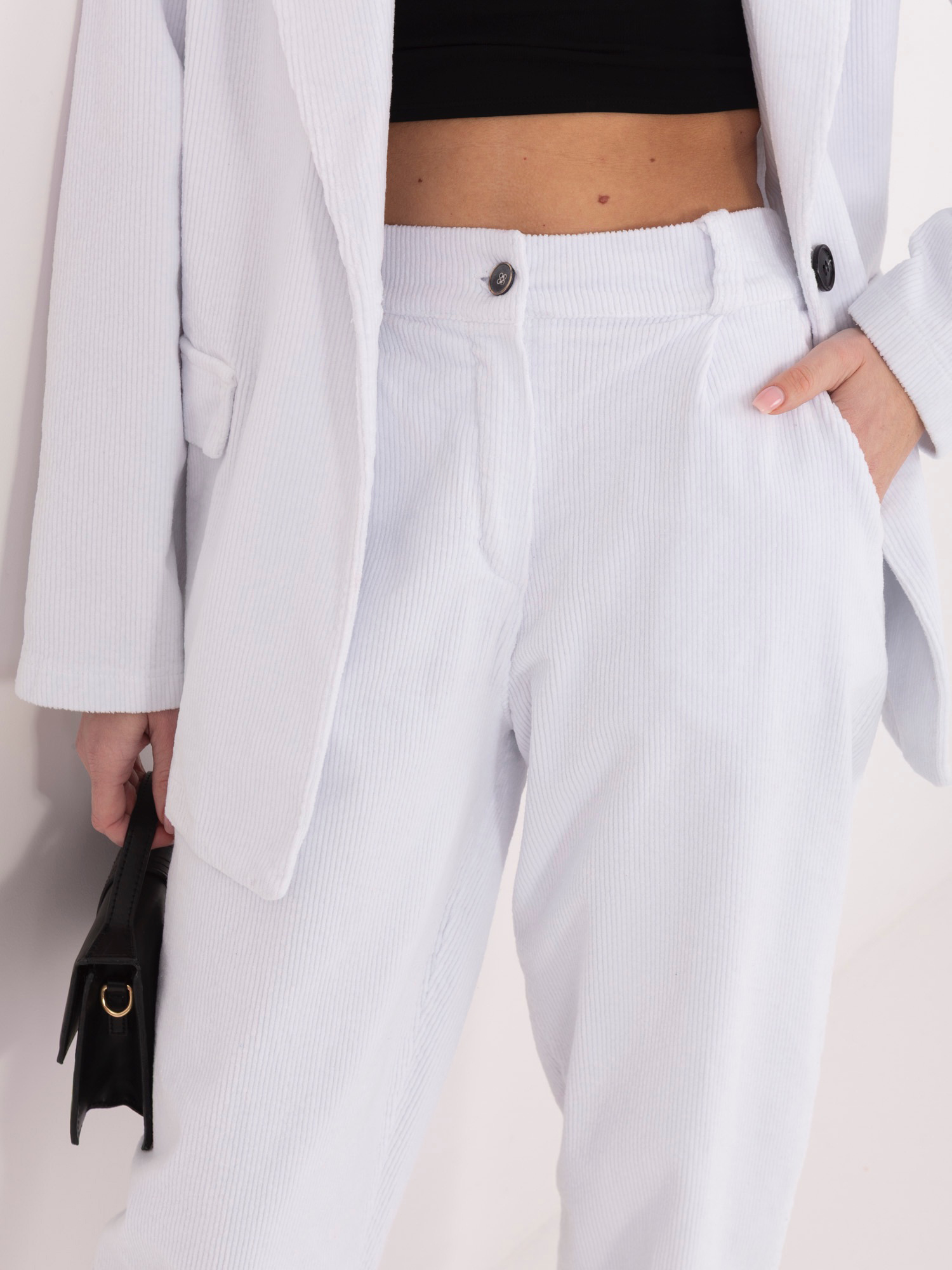 Bílé struksové kalhoty 7/8 RUE PARIS