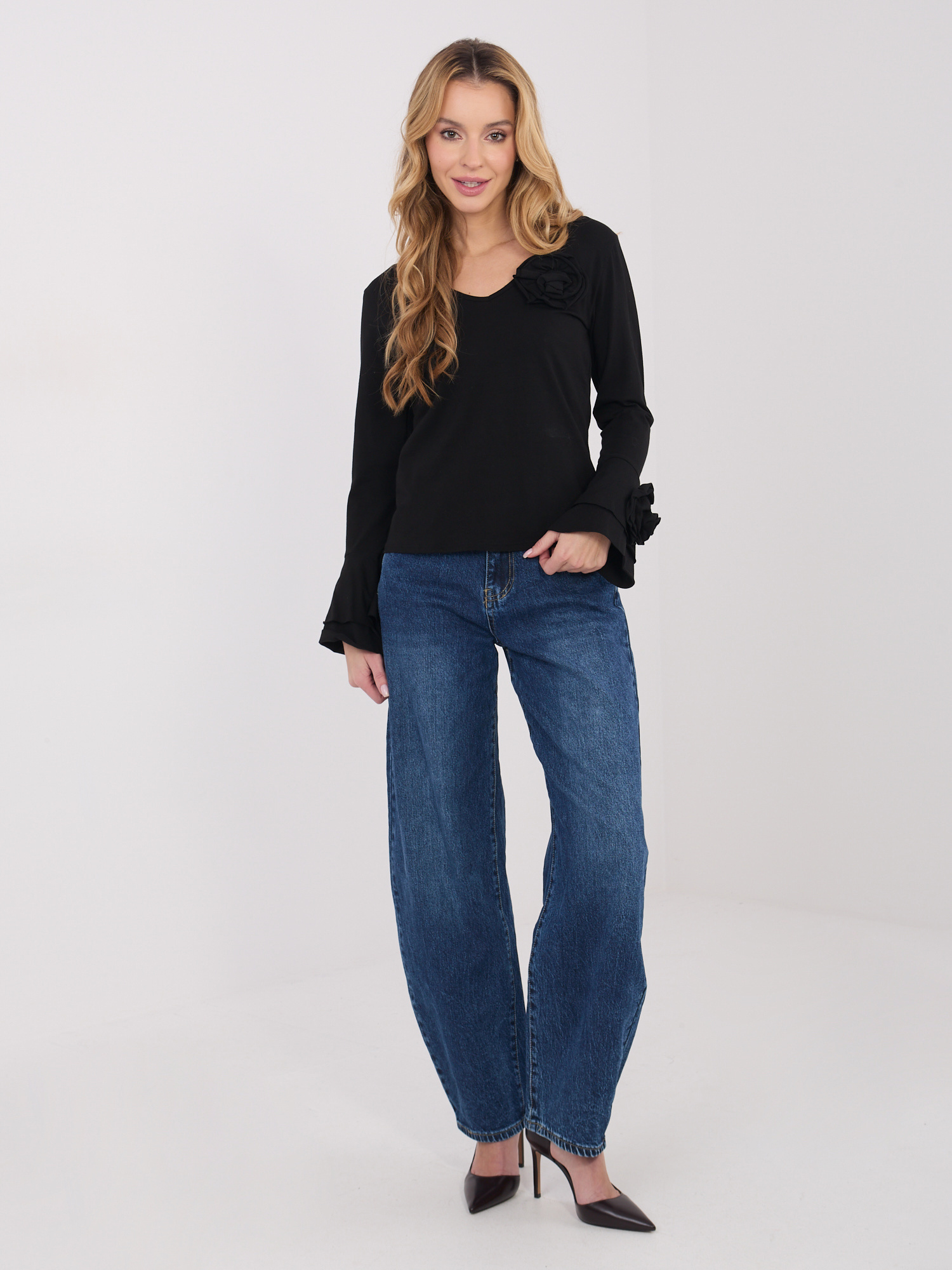 Černá halenka s dlouhým rukávem