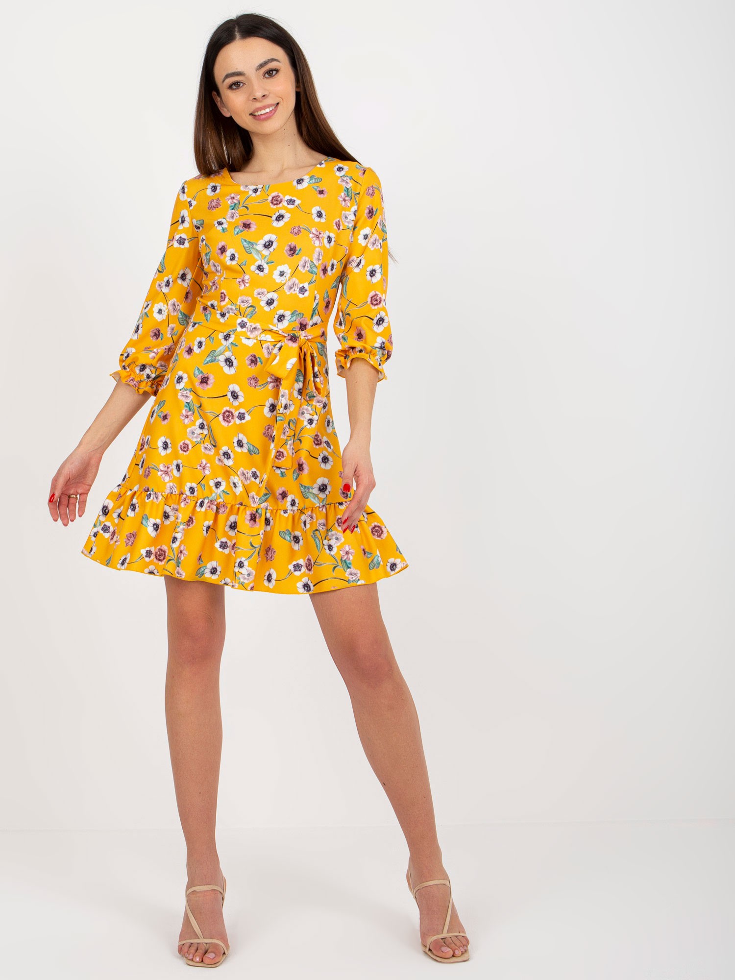 Dress-LK-SK-507601.32P-dark yellow